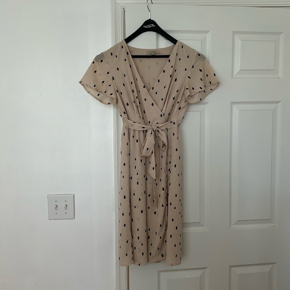 Tan & Black Polka Dot dress